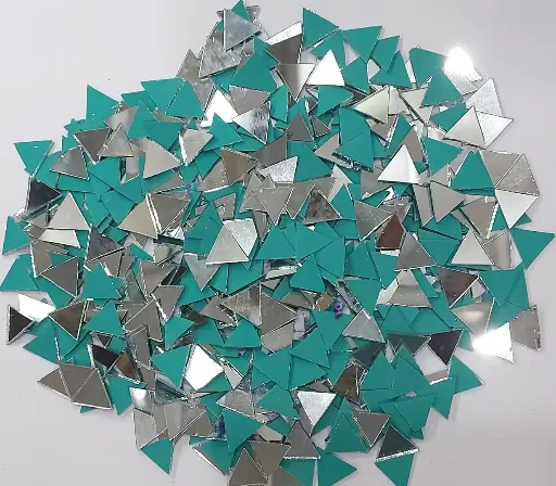[Mirror Triangle 12mm 500pc] Mirror beads For Jewellery Making, Craft Work and Lippan Art Work, Silver Triangle 12mm 500 Pieces