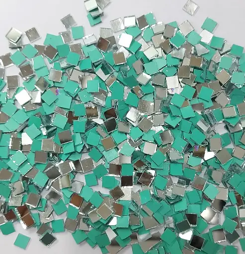 [Mirror Square 6x6mm 1000pc] Mirror beads For Jewellery Making, Craft Work and Lippan Art Work, Silver Square 6x6mm 1000 Pieces