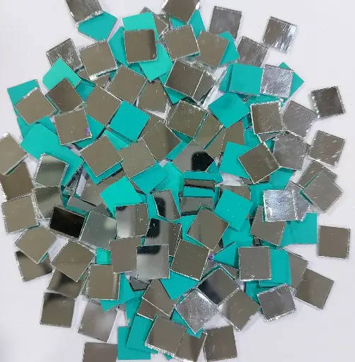 [Mirror Square 12mm 500pc] Mirror beads For Jewellery Making, Craft Work and Lippan Art Work, Silver Square 12mm 500 Pieces