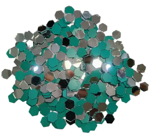 [Mirror Hexa 10mm 500pc] Mirror beads For Jewellery Making, Craft Work and Lippan Art Work, Silver Hexa 10mm 500 Pieces