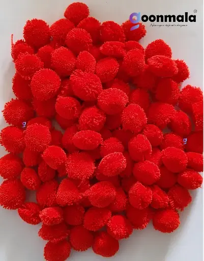 [Pom Pom Red 200 pc] Pom Pom Balls for Arts & Craft, decoration works, 200 Pieces, Red
