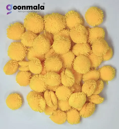 [Pom Pom Yellow 200 pc] Pom Pom Balls for Arts & Craft, decoration works, 200 Pieces, Yellow