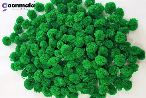 [Pom Pom Green 200 pc] Pom Pom Balls for Arts & Craft, decoration works, 200 Pieces, Green