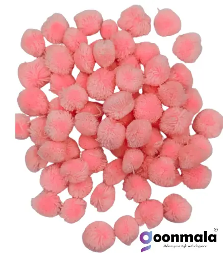 [Pom Pom Baby Pink 200 pc] Pom Pom Balls for Arts & Craft, decoration works, 200 Pieces, Baby Pink