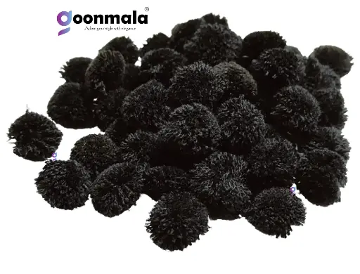 [Pom Pom Black 200 pc] Pom Pom Balls for Arts & Craft, decoration works, 200 Pieces, Black