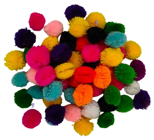 [Pom Pom Multicolour 200 pc] Pom Pom Balls for Arts & Craft, decoration works, 200 Pieces, Multicolour 