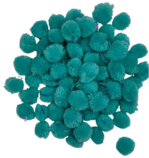 [Pom Pom Cyan 200 pc] Pom Pom Balls for Arts & Craft, decoration works, 200 Pieces, Cyan