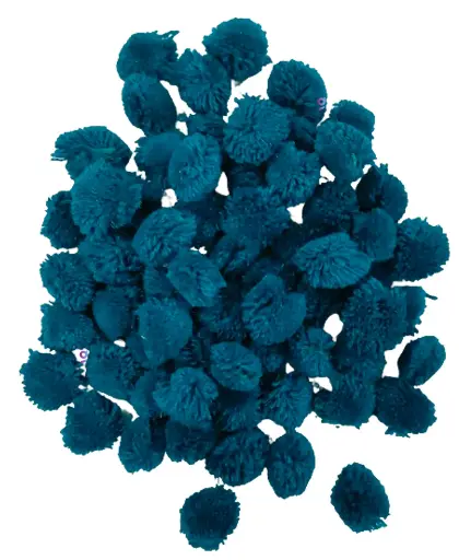 [Pom Pom Teal Blue 200 pc] Pom Pom Balls for Arts & Craft, decoration works, 200 Pieces, Teel Blue