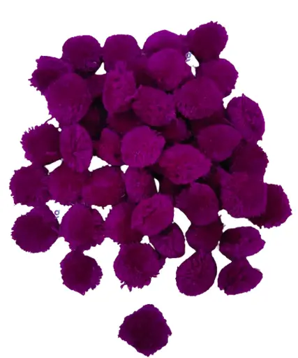 [Pom Pom Purple 200 pc] Pom Pom Balls for Arts & Craft, decoration works, 200 Pieces, Purple