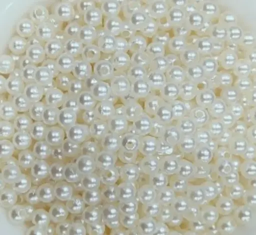 [Pearl 3mm 100gm] Pearl Beads for Jewllery making, Embroidery, Rakhi, Arts & Craft, Decoration works, 3mm, 100gm