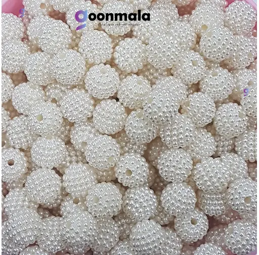 [Designer Pearl 14mm 100 pieces] Designer Pearl Beads openable for Jewllery, Embroidery, Arts & Craft, decoration works, 18mm, 100 pieces