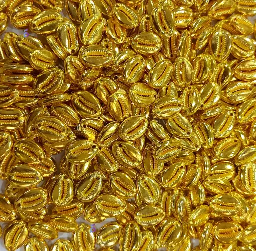 [Golden Kodi 200pc] Golden colour artificial Kodi/Cowrie for craft, Jewellery, bracelet, Rakhi, Embroidery work 200 Piece