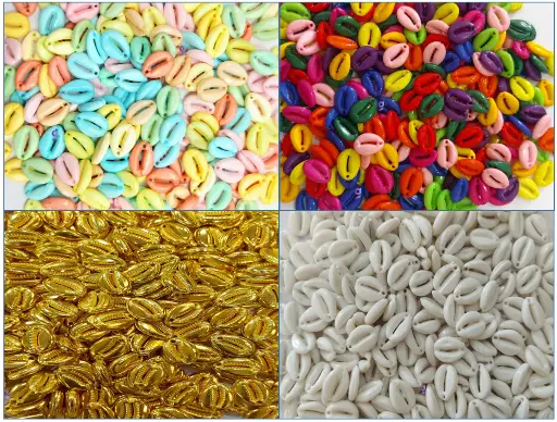 [Multicolour Kodi 4x50] Multicolour artificial Kodi/Cowrie for craft, Jewellery, bracelet, Rakhi, Embroidery work 4x50 Piece